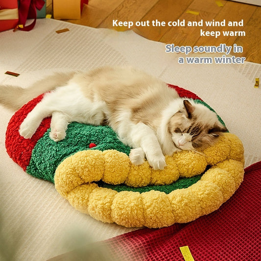 Cat Nest Winter Warm Semi-closed Christmas Style Deep Sleep Cat Diamond Tunnel Quilt Cat