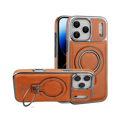 17promax Bracket Magnetic Drop-resistant Leather Case Phone Case