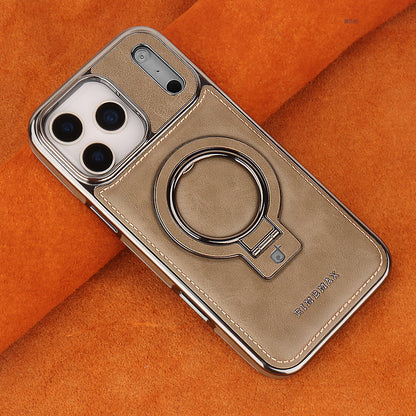 17promax Bracket Magnetic Drop-resistant Leather Case Phone Case