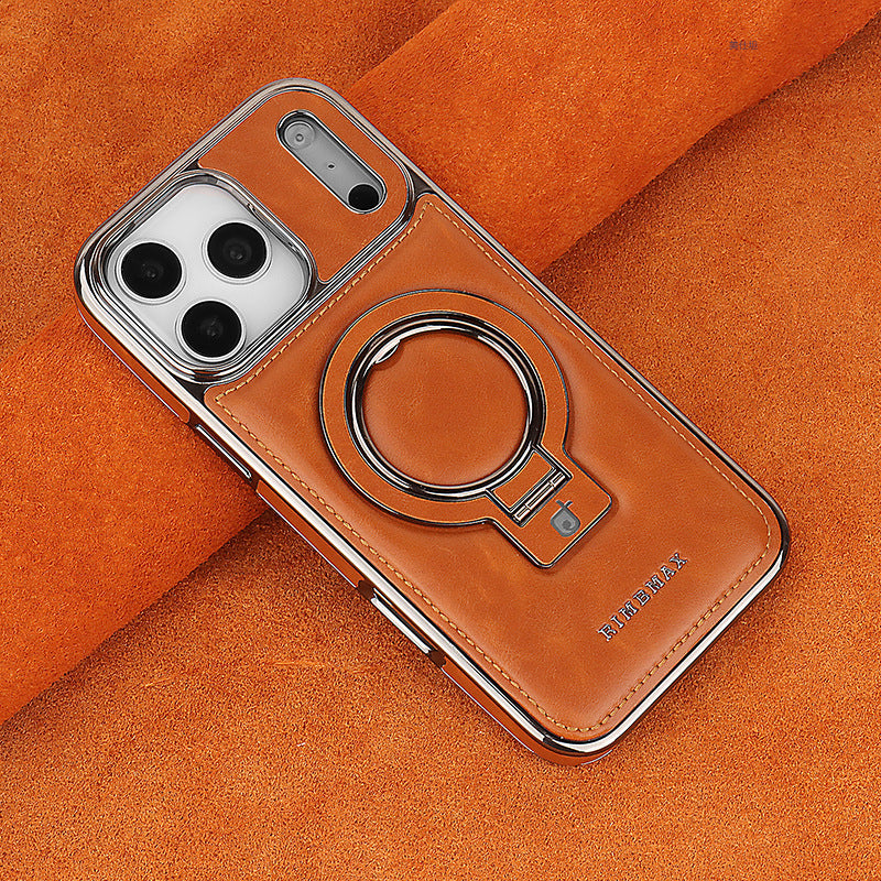 17promax Bracket Magnetic Drop-resistant Leather Case Phone Case