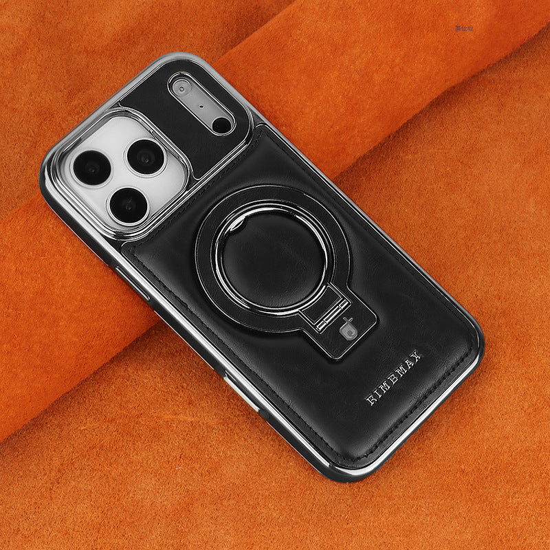 17promax Bracket Magnetic Drop-resistant Leather Case Phone Case